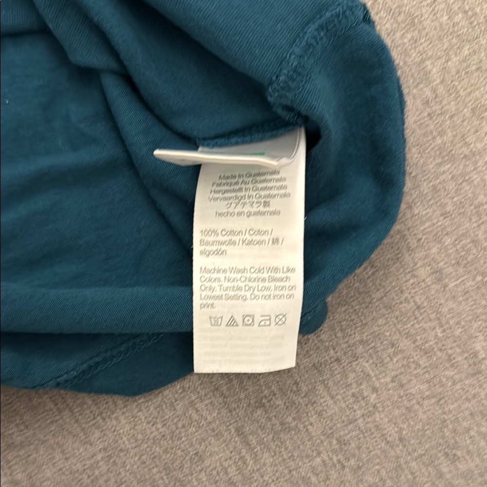 Jcrew Factory Crewcuts Teal Long Sleeve Shirt with Mountain Print - Picture 5 of 5